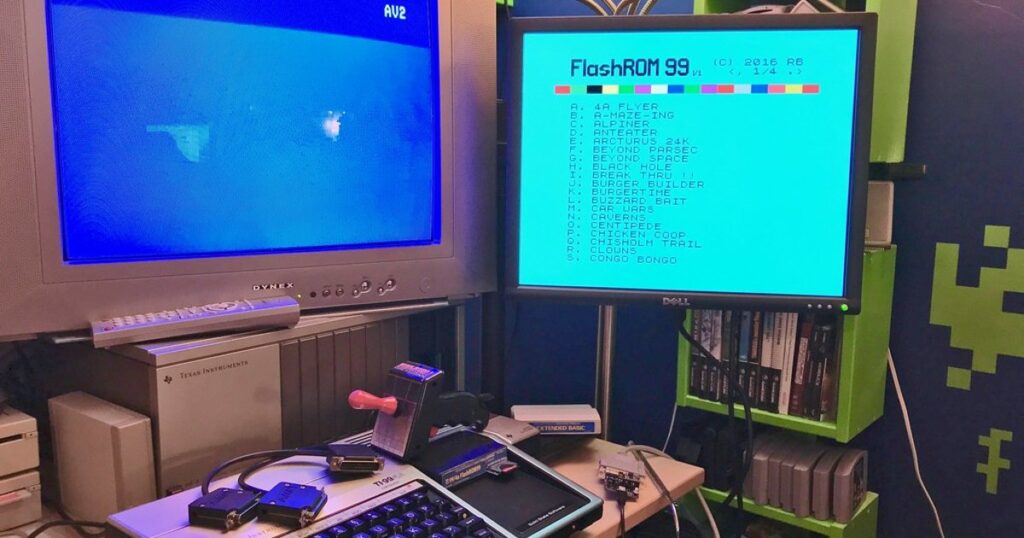 A small LCD display attached to an articulated desk-mounted arm.
